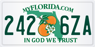 FL license plate 2426ZA
