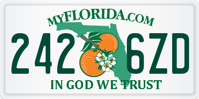 FL license plate 2426ZD