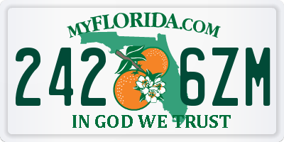 FL license plate 2426ZM