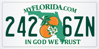 FL license plate 2426ZN