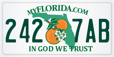 FL license plate 2427AB