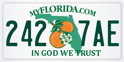 FL license plate 2427AE