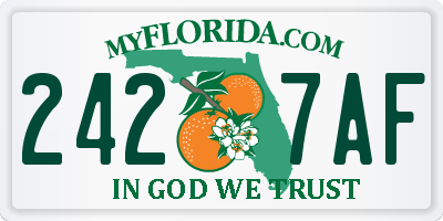 FL license plate 2427AF