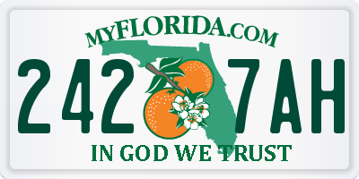 FL license plate 2427AH