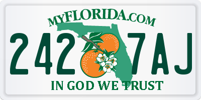 FL license plate 2427AJ