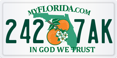 FL license plate 2427AK