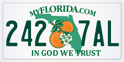 FL license plate 2427AL