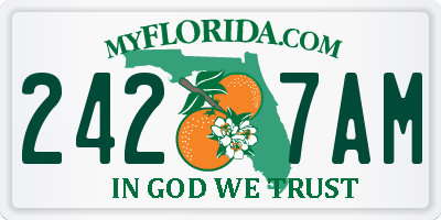 FL license plate 2427AM