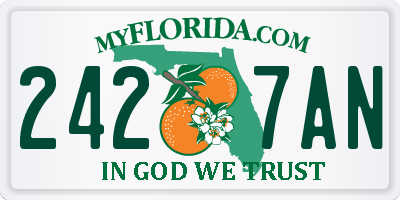 FL license plate 2427AN