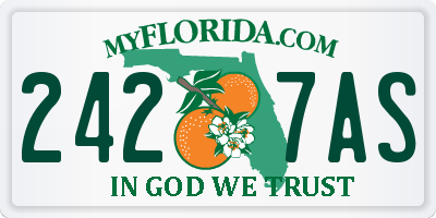 FL license plate 2427AS
