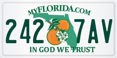 FL license plate 2427AV