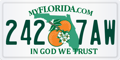 FL license plate 2427AW