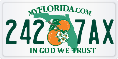 FL license plate 2427AX