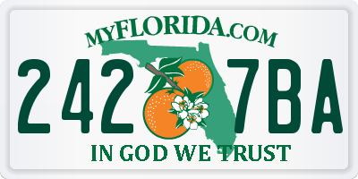 FL license plate 2427BA