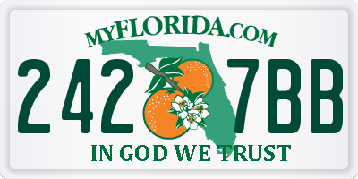 FL license plate 2427BB