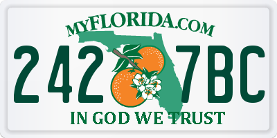 FL license plate 2427BC