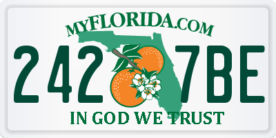 FL license plate 2427BE