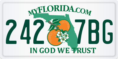 FL license plate 2427BG