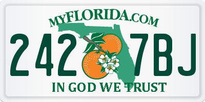 FL license plate 2427BJ