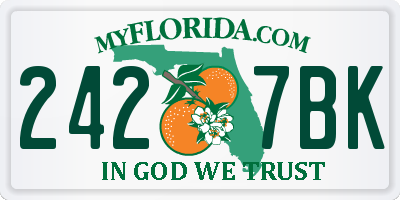 FL license plate 2427BK