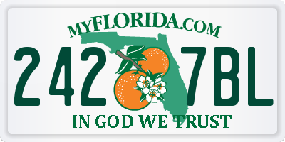 FL license plate 2427BL
