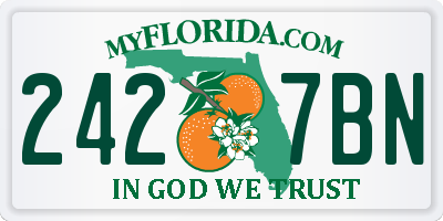 FL license plate 2427BN
