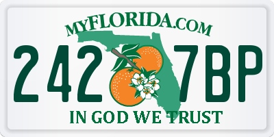 FL license plate 2427BP