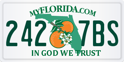 FL license plate 2427BS