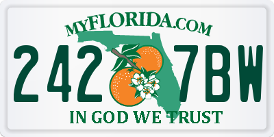 FL license plate 2427BW