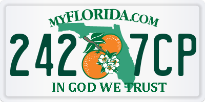 FL license plate 2427CP