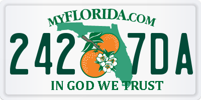 FL license plate 2427DA
