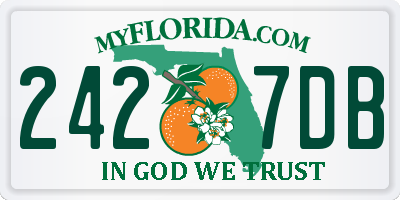 FL license plate 2427DB
