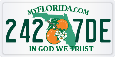 FL license plate 2427DE