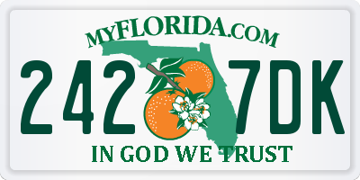 FL license plate 2427DK