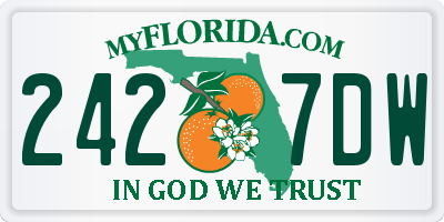 FL license plate 2427DW