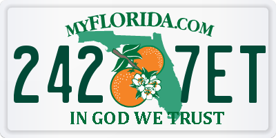 FL license plate 2427ET