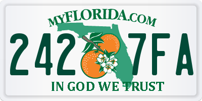 FL license plate 2427FA