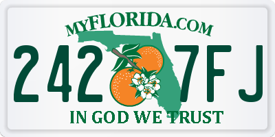 FL license plate 2427FJ