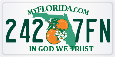 FL license plate 2427FN