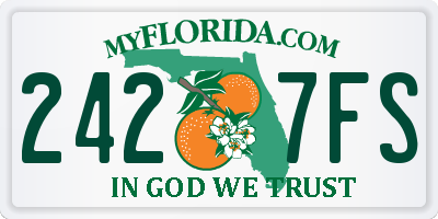 FL license plate 2427FS