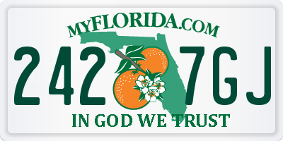 FL license plate 2427GJ