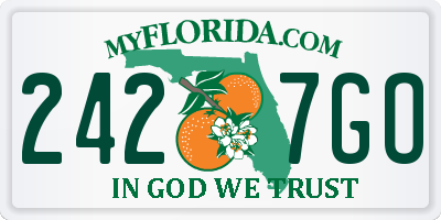 FL license plate 2427GO