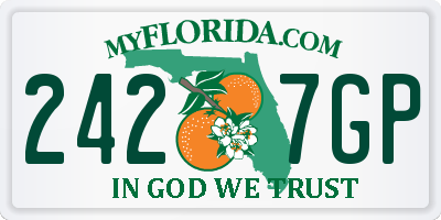 FL license plate 2427GP