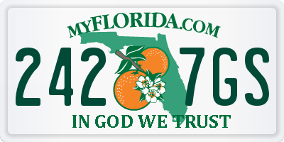 FL license plate 2427GS