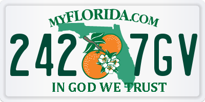 FL license plate 2427GV