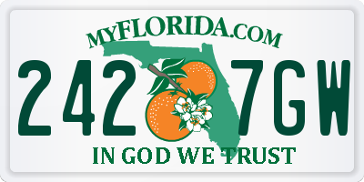 FL license plate 2427GW