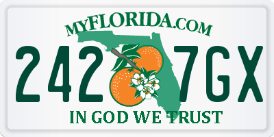 FL license plate 2427GX