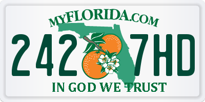 FL license plate 2427HD