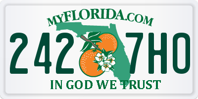 FL license plate 2427HO