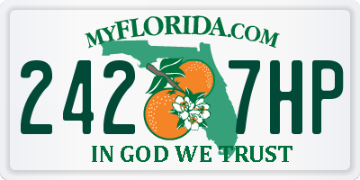 FL license plate 2427HP